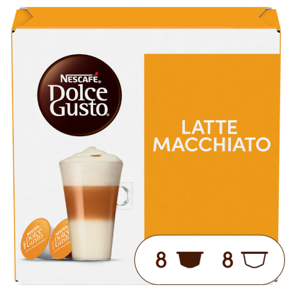 Front view of Latte Macchiato (16 pods) box